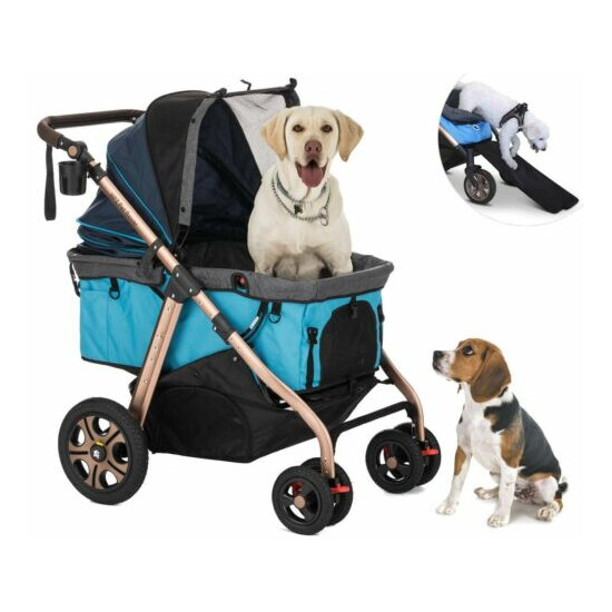 HPZ™ PET ROVER TITAN HD Premium Super-Size Stroller SUV For Dogs & Cats - Blue image {1}