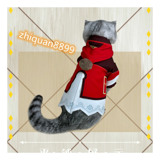 Game Genshin Impact Klee Cat Dog Clothes Cloak Coat Hat Pet Cosplay Costume Set image {5}