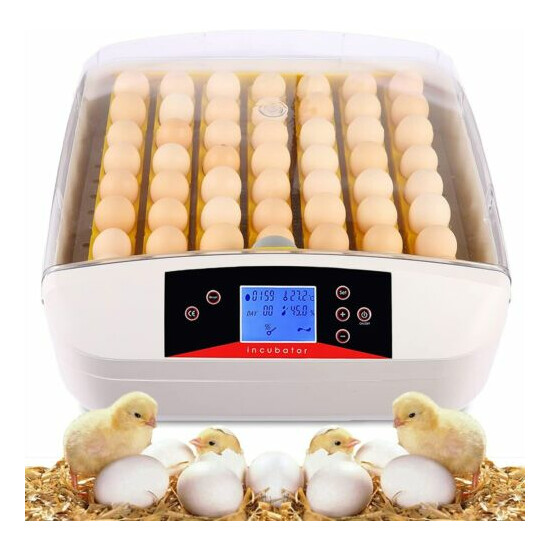 Egg Incubator 55 Practical Fully Automatic Poultry with Egg Candler Temp Control image {1}