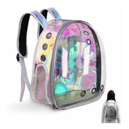 Cat Portable Bag Breathable Mesh Travel Pet Carrier Outdoor Transparent Backpack image {1}