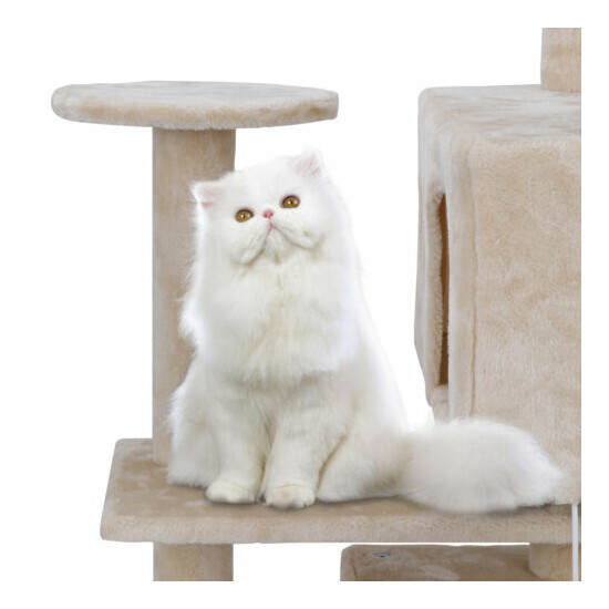 Multi-level Scratching Board 52" Cat Tree Tower for Multiple Cats W/Sisal Posts image {3}