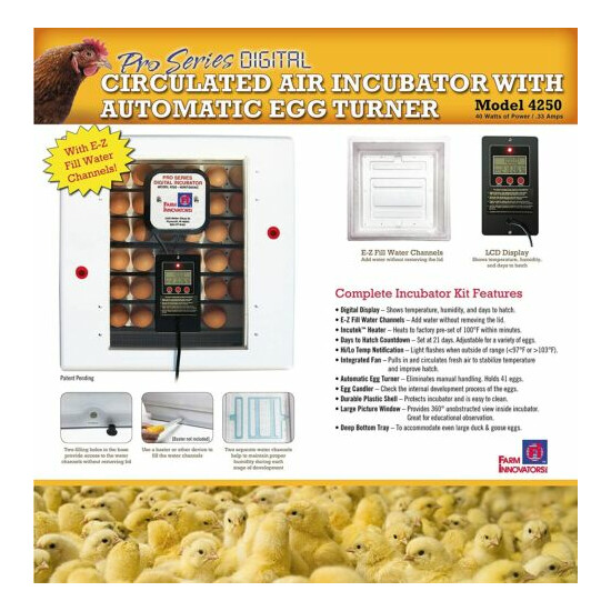 Farm Innovators 4250 Digital Circulated Air Incubator with Automatic Egg Turner image {8}