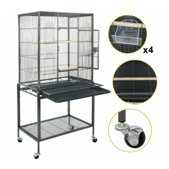 53" 59”61" 68" Sizes Durable Steel Bird Cage Best Place Birds Large Parrot Cage image {2}