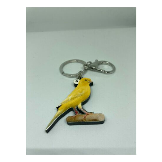 Canary Yellow Bird Keychain Ring  image {1}