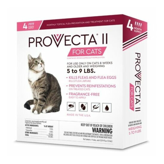 Cat Flea ProVecta II - 5 to 9 lbs - Topical - 4 Month Supply image {1}