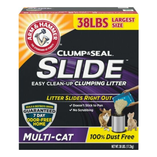 Arm & Hammer SLIDE Easy Clean-Up Multi-Cat Clumping Cat Litter, 38lb...... image {1}