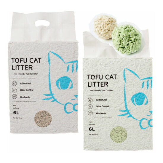 Tofu Cat Kitty Litter Odor Control Dust Free Eco-Friendly All Natural Flushable image {1}