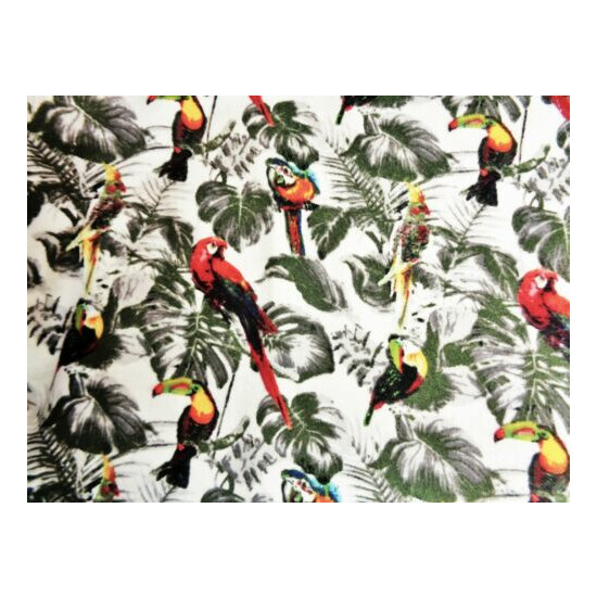 MEDIUM/LARGE Bird CAGE Seed Catcher Skirt 100% Cotton Flannel "TROPICAL BIRDS" image {2}