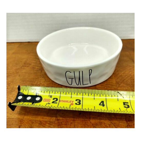 Rae Dunn Gulp 4.3/4" 1.5" Deep White Pet Dog Cat Food Water New No Tag Bowl image {4}