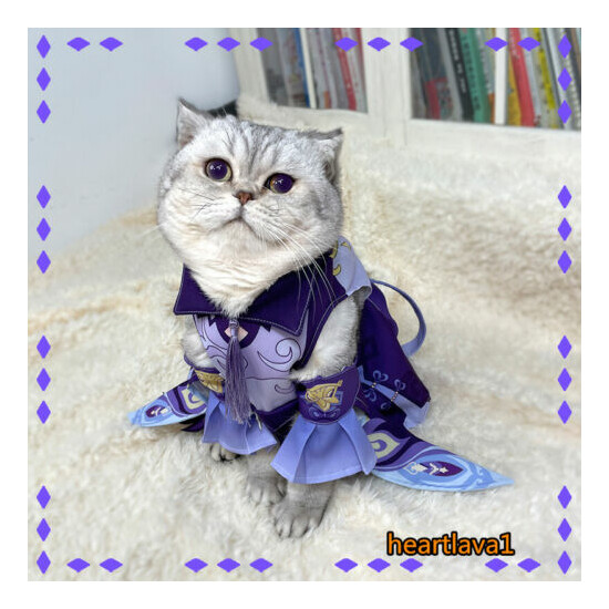Genshin Impact Keqing Cat Skirt Clothes Dog Pet Cosplay Costume Dress up Cloth image {3}
