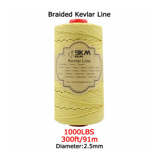 Kevlar Line Rope Braided 40-2000lbs Camping Fishing Assist Cord Made with Kevlar image {25}