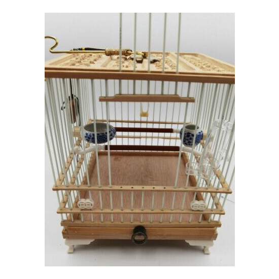 Chinese Bamboo Carved Birdcage + Copper hook + High toughness fiber material89 image {4}
