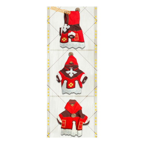 Game Genshin Impact Klee Cat Dog Clothes Cloak Coat Hat Pet Cosplay Costume Set image {7}