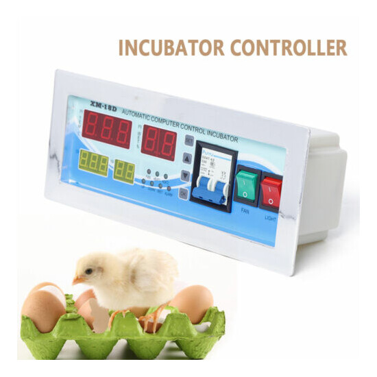 110V Digital Incubator Thermostat Egg Hatcher Auto Temperature Humidity Controll image {2}