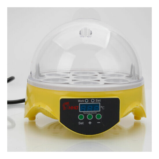 Mini 7 Egg Incubator Hatcher Digital Clear Temperature Control Duck Bird 110V US image {5}