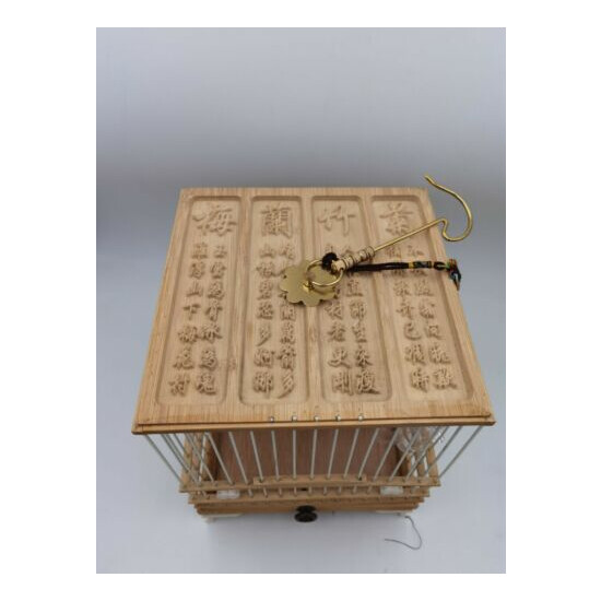 Chinese Bamboo Carved Birdcage + Copper hook + High toughness fiber material89 image {2}