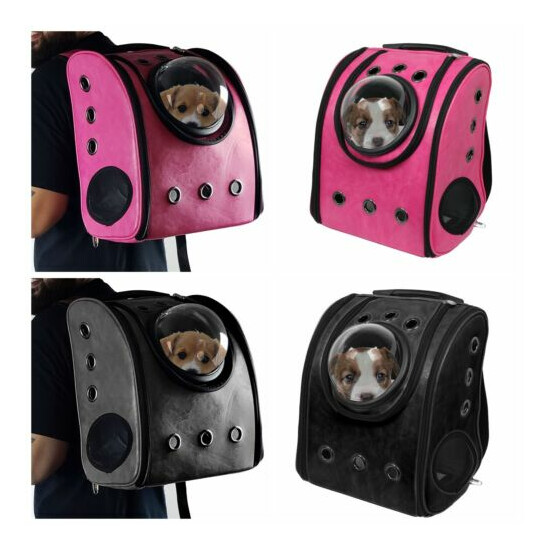 Pet Transparent Bubble Backpack Portable Traveler Handbag Bag Puppy Dog Cat image {1}