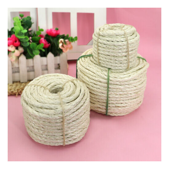 33/66/164ft Natural Sisal Rope for Cat Scratcher Pet Cat Tree Cradle Bed Protect image {5}