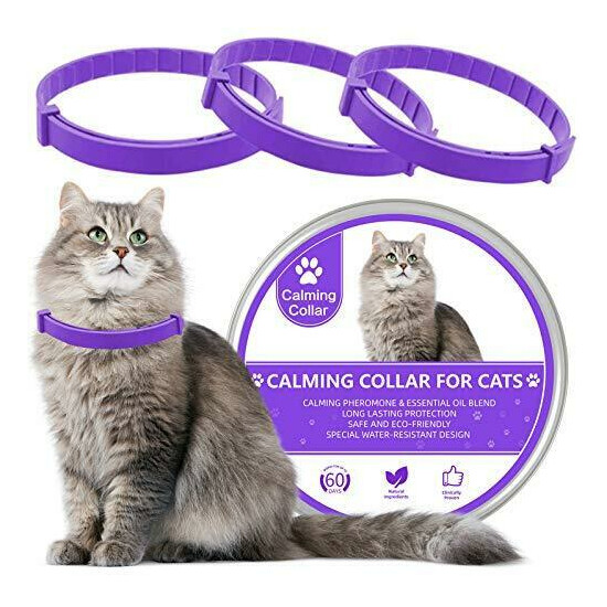 Wustentre 3 Pack Calming Collar for Cats, Cat Calming Collars, Cat Pheromones image {1}
