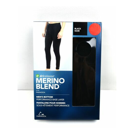 Paradox Mens Merino Blend Drirelease Performance Base Layer Bottom/Pants - Black image {1}