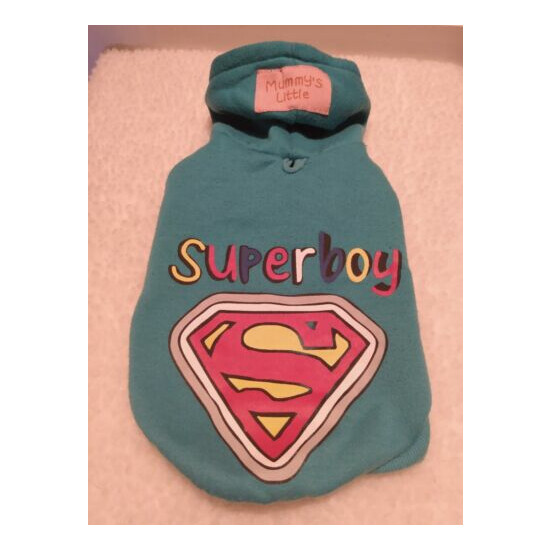 Small Mummy's Little Superboy Pet Dog Cat Sweater Winter Costume Clothes image {1}