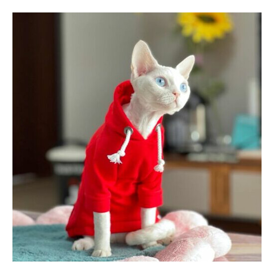 sphynx cat red cotton 2-legged hoodie size XS (brand new) image {2}