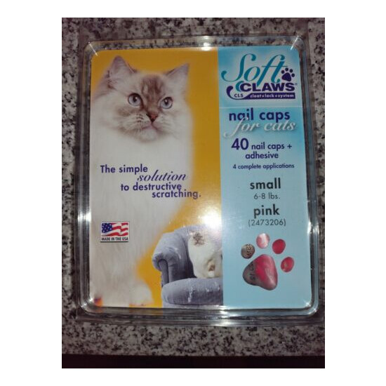 Soft Claws Cat Nail Caps Kit, Small, Pink image {1}