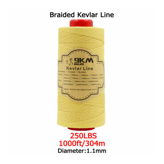Kevlar Line Rope Braided 40-2000lbs Camping Fishing Assist Cord Made with Kevlar image {15}