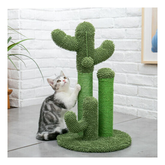 Cute Cactus Pet Cat Tree Toys with Ball Scratching Post for Cat Kitten Climbing  image {4}