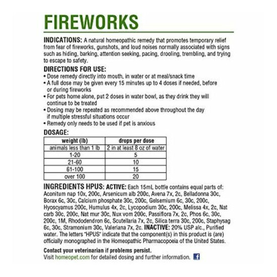 HomeoPet Fireworks - formerly Anxiety TFLN (Thunderstorms, Fireworks, Loud image {4}