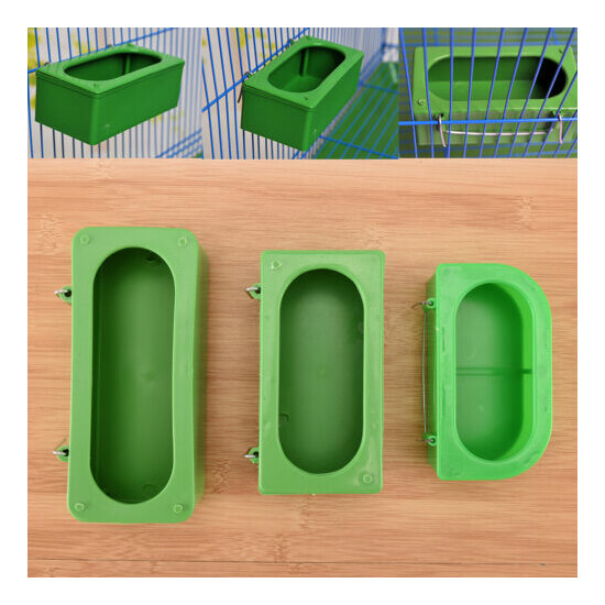 Plastic Green Food Water Bowl Cups Parrot Bird Pigeons Cage Cup Feeding FeedY-dr image {1}