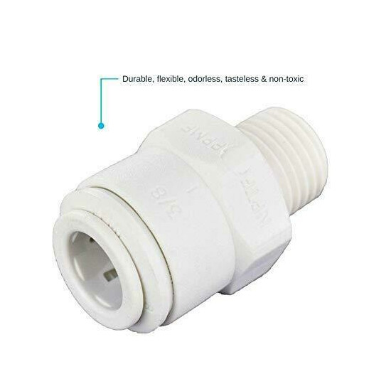 John Guest PP011222WP Push-fit NPTF Male Connector, Push-to-Connect, 3/8 Inch OD image {4}