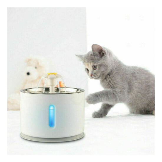 2.4L Automatic Electric Pet Water Fountain Cat Dog Drinking Dispenser Filter US image {2}