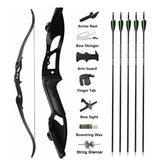 30-50lbs Archery Recurve Bow Set Hunting Bow 56 inch Takedown carbonpfeile  Thumb {17}