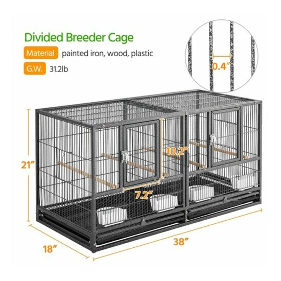 Divided Breeder Cage for Small Birds Lovebirds Finch Canaries Parakeets Budgies  image {3}