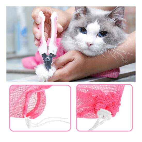 Cat Grooming Bath Bag Pet Bathing Nail Trimming Injecting Anti Scratch Bite Mesh image {2}