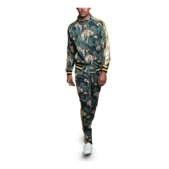 MEN'S Floral Tiger Track Pants & Jacket Jogging Track Suit Set S~5X ST559 image {6}