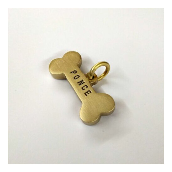Personalized Lucky Bone Tag ID with Stamped Front Name, Back Phone image {1}