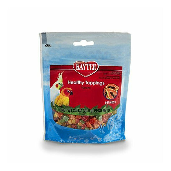 Kaytee Fiesta Healthy Toppings Papaya Bits For All Pet Birds, 2.5-Oz Bag image {1}
