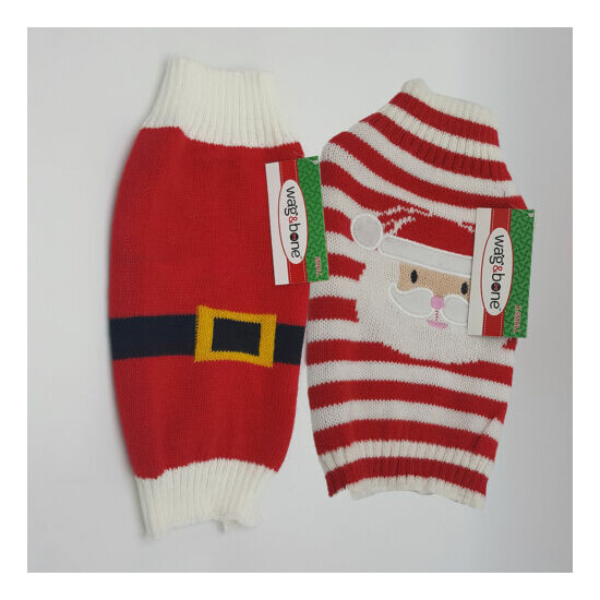 Christmas Dog Santa Paws Sweater Wag&Bone Solid Striped Free Priority Shipping image {1}