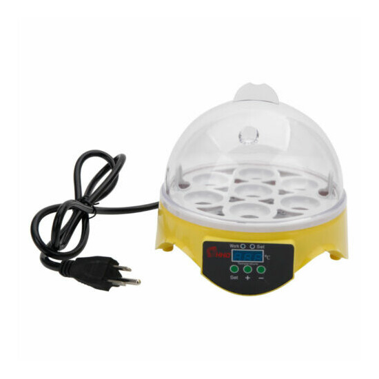 Mini 7 Egg Incubator Hatcher Digital Clear Temperature Control Duck Bird 110V US image {1}
