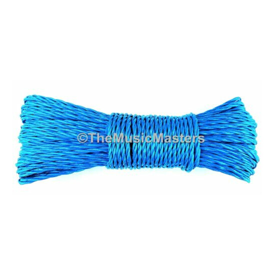 (2) Blue 50ft Twisted Poly UTILITY ROPE Line Cargo Tie Down Cord Twine String image {3}