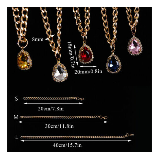 Pet Collars Cat Dog Necklace Metal Chain Crystal Pendant Neck Ring Pet Supplies image {4}