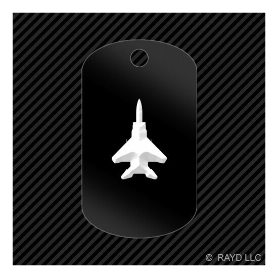 F-15 Strike Eagle Keychain GI dog tag engraved many colors F15 image {1}