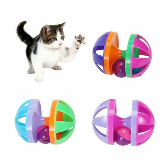 Kitten Dumbbell Bell Ball Scratch Training Game Interactive Playing Toy Pet Cat image {3}
