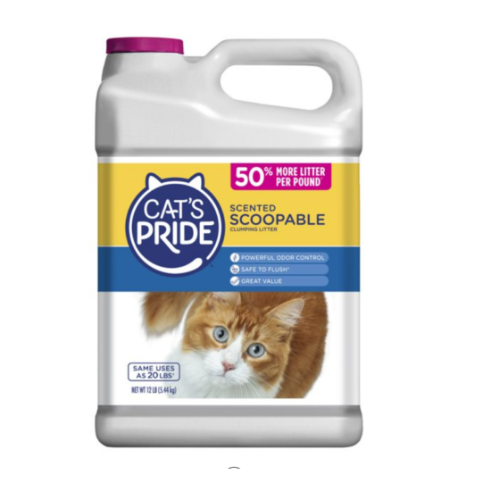 Scoopable Scented Lightweight Clumping Clay Cat Litter, Flushable, 12 lb Jug image {1}