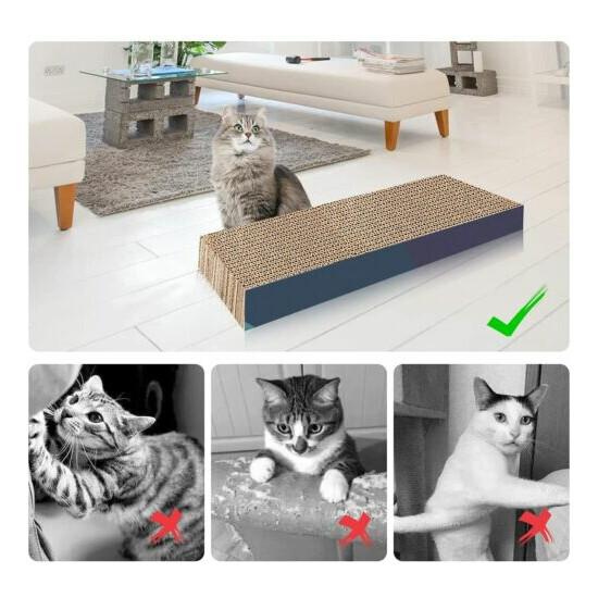 Cat Scratcher Cardboard Scratching Pad Toy Cat Lounge Sofa Bed Grind Claws 3PCS image {3}