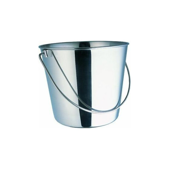 800102 Stainless Steel 6 Quart Pail Food Water Bucket Animal Dog Kennel Farm image {1}