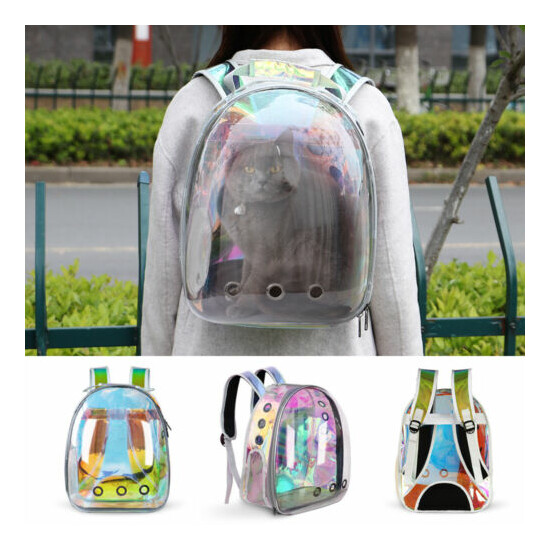 Transparent Cat Portable Bag Outdoor Pet Backpack Carrier Breathable Kitty Puppy image {1}