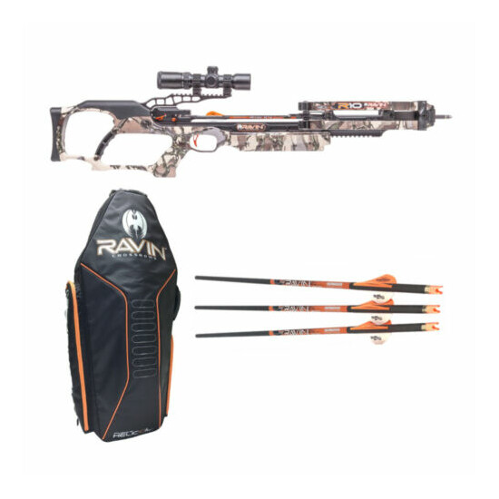 Ravin R014 Crossbow Package 400 FPS Predator Camo with Soft Case and Arrows Kit image {1}